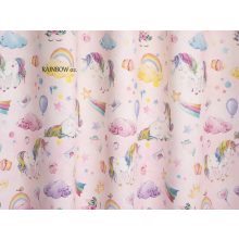 Gyerek szobai sötétítő, dekoranyag 140 cm széles Rainbow szivárvány 