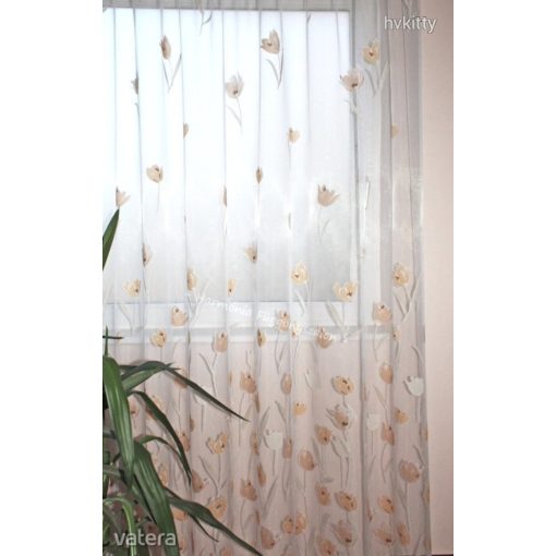 Tulipános organza függöny 250cm magas 210cm széles 