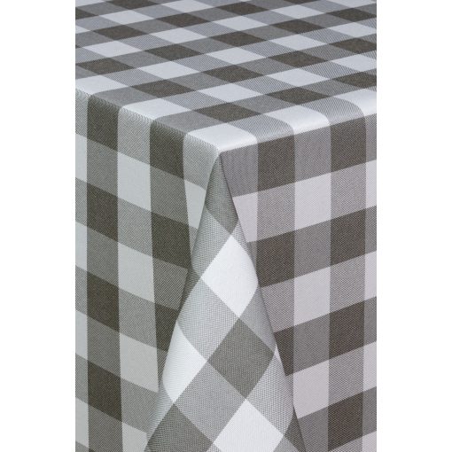 Baja teflonos szürke  kockás terítő, abrosz és dekor alapanyag 150 cm széles.