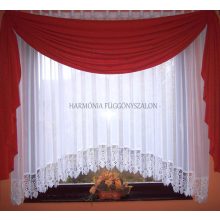 Kész panoráma voile függöny alján csipkével 415 cm széles  x 170 cm magas