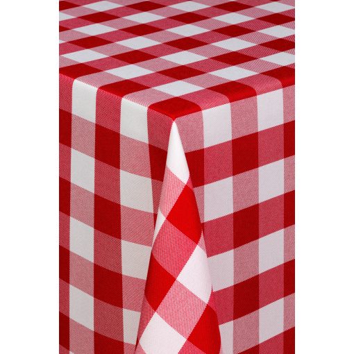 Baja teflonos piros kockás terítő, abrosz és dekor alapanyag 150 cm széles.