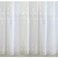   Fehér színű hímzett voile függöny alapanyag  180 cm magas H2/154/180