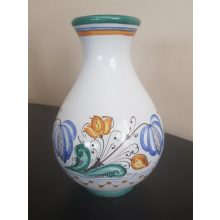 Habán kerámia 15 cm magas, 12 cm átmérőjű dekoratív váza.