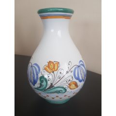   Habán kerámia 15 cm magas, 12 cm átmérőjű dekoratív váza.