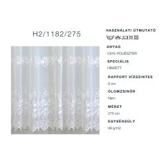   Fehér színű hímzett voile függöny 275 cm magas H2/1182/275 
