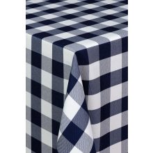 Baja teflonos kék kockás  terítő, abrosz és dekoralapanyag 150 cm széles.