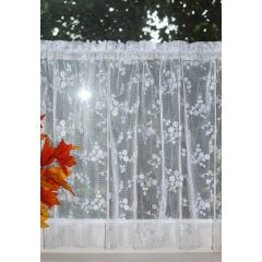   Apró virág mintás csipke vitrázsfüggöny, 150 cm széles x 64 cm magas.