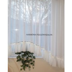   Kész panoráma függöny csipkebetéttel, alján fodros 180cm magas 054 