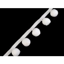 Bojtos fehér paszomány 38 mm széles ebből a bojt 20 mm.